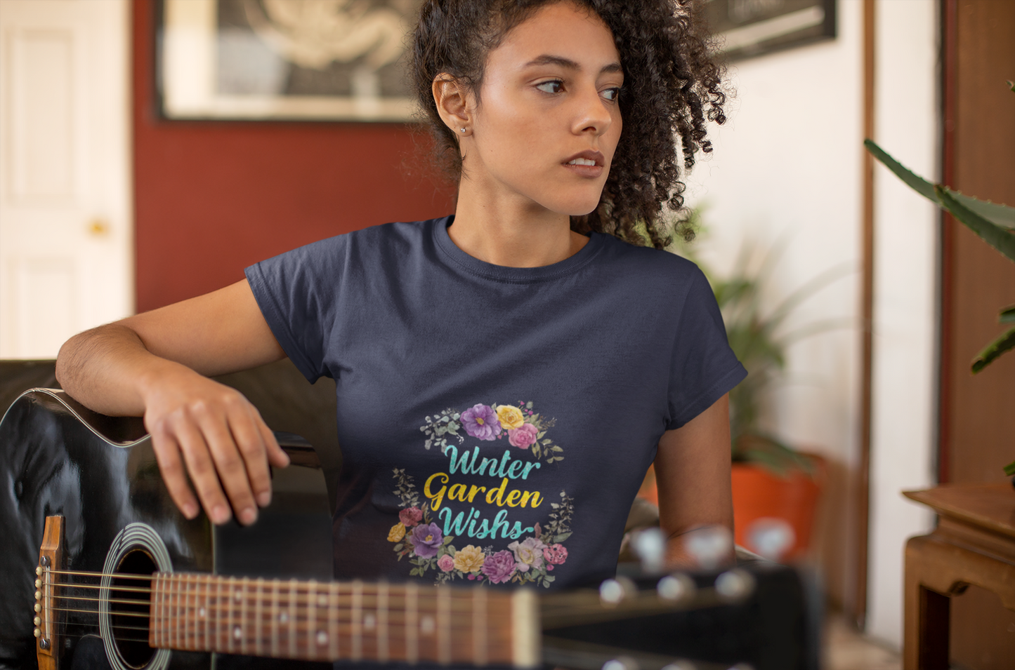 Winter Garden Wishes T-Shirt | Floral Winter Botanical Tee (Light Colors)