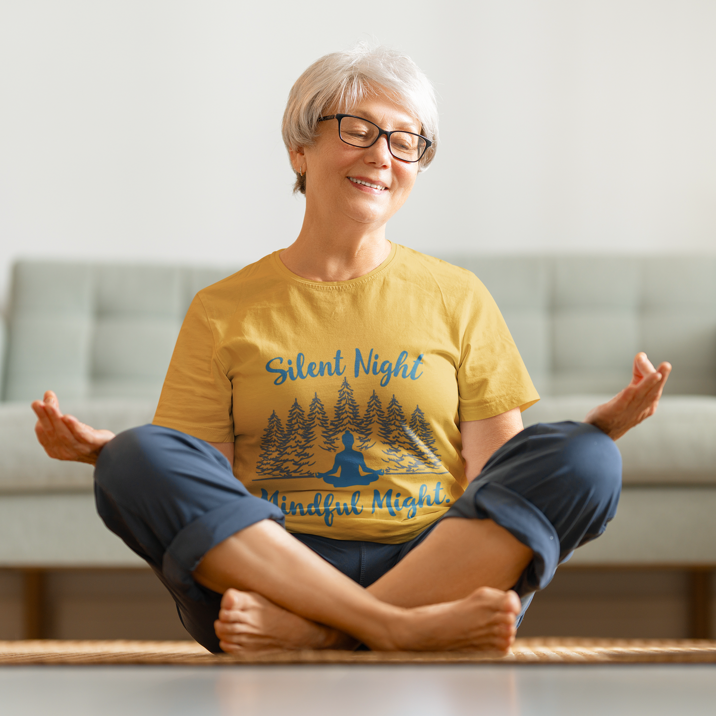 Silent Night, Mindful Might T-Shirt | Winter Meditation & Mindfulness Tee