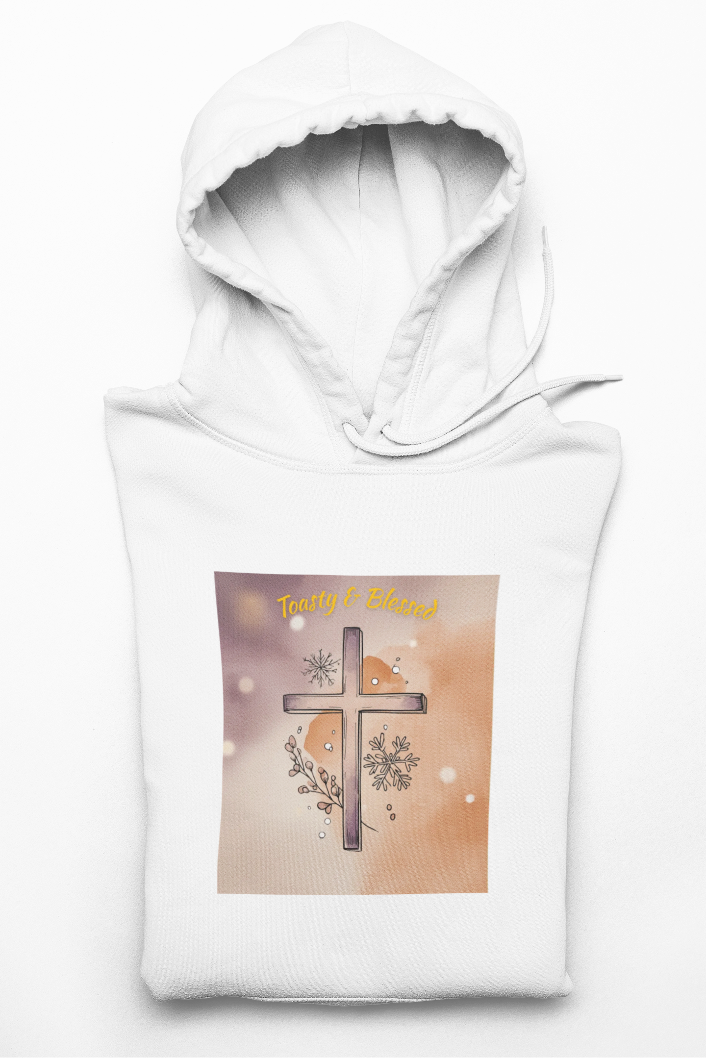 Toasty & Blessed – Christian Winter Cross Hoodie (LS16001)