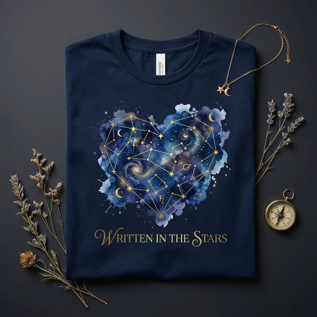Love Written in the Stars Tee – Celestial Valentine Shirt