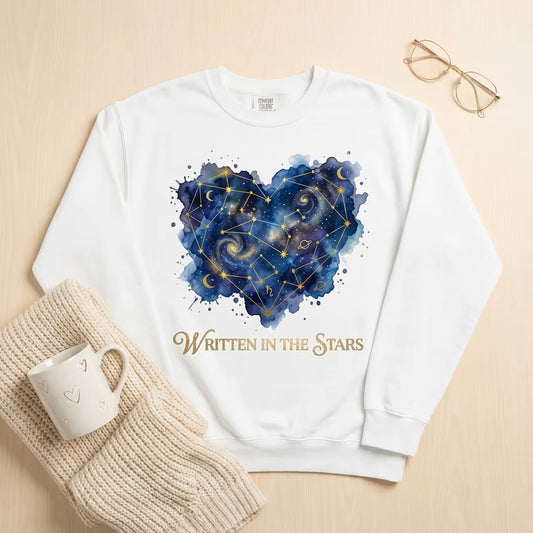 Love Written in the Stars Sweatshirt – Celestial Valentine Crewneck