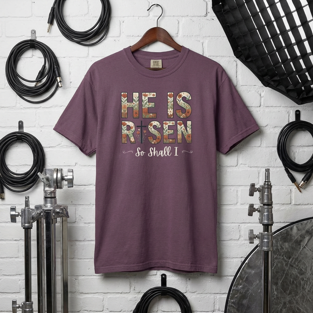 He is Risen Easter T-Shirt | Christian Faith Spring Tee