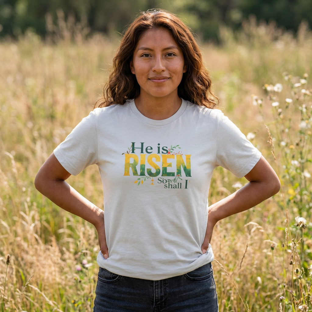 He Is Risen Tee - Christian Easter Celebration Typography T-Shirt