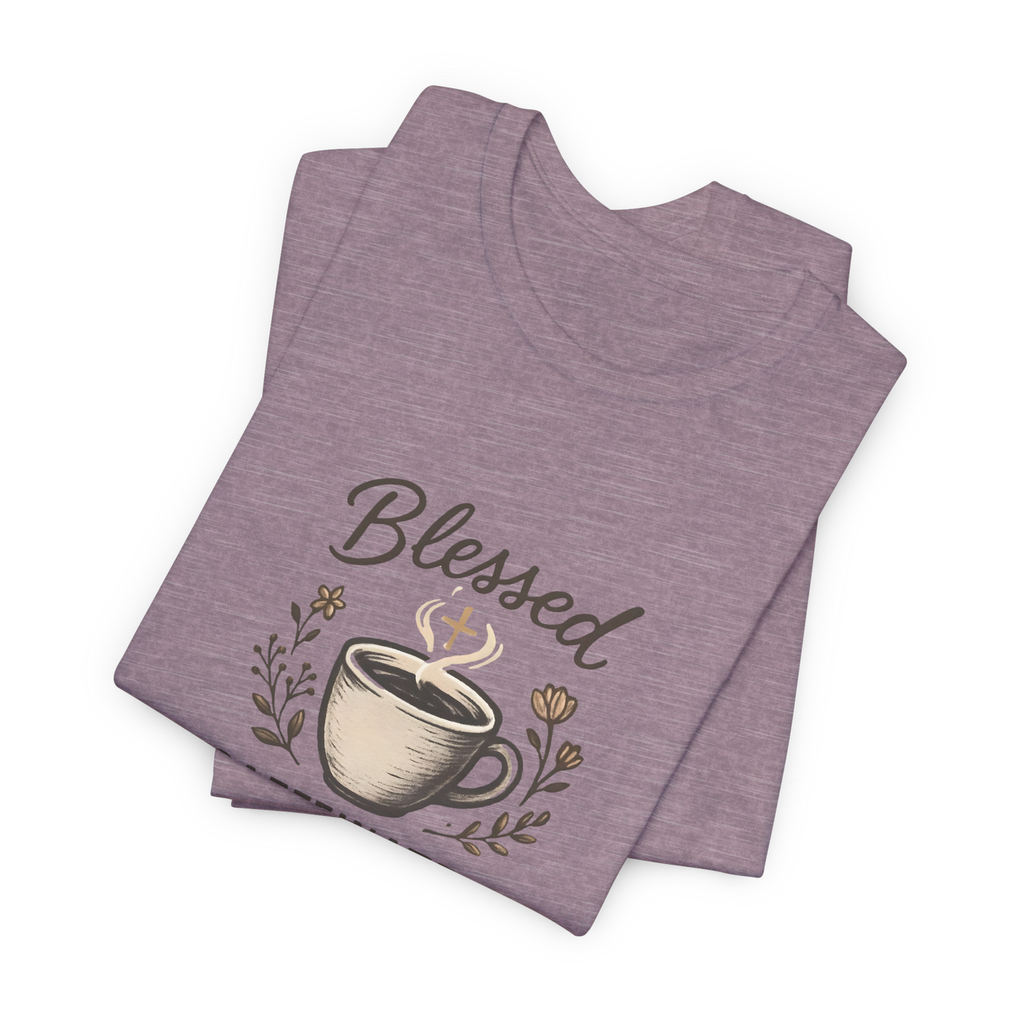 Blessed Caffeinated & Ready to Rise T-Shirt | Faith Coffee Tee | Funny Christian Gift