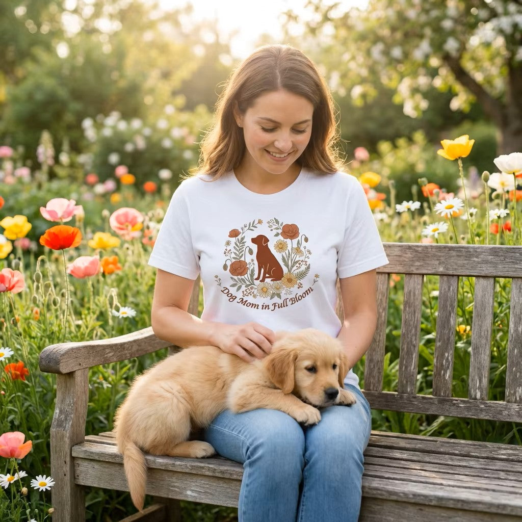 Dog Mom in Full Bloom T-Shirt | Spring Dog Mom Tee | Mother's Day Gift for Dog Moms