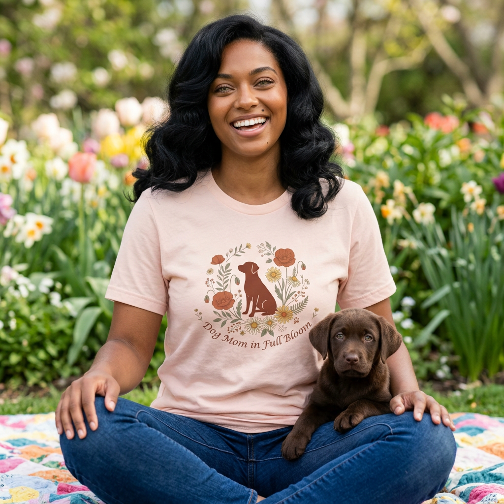 Dog Mom in Full Bloom T-Shirt | Spring Dog Mom Tee | Mother's Day Gift for Dog Moms