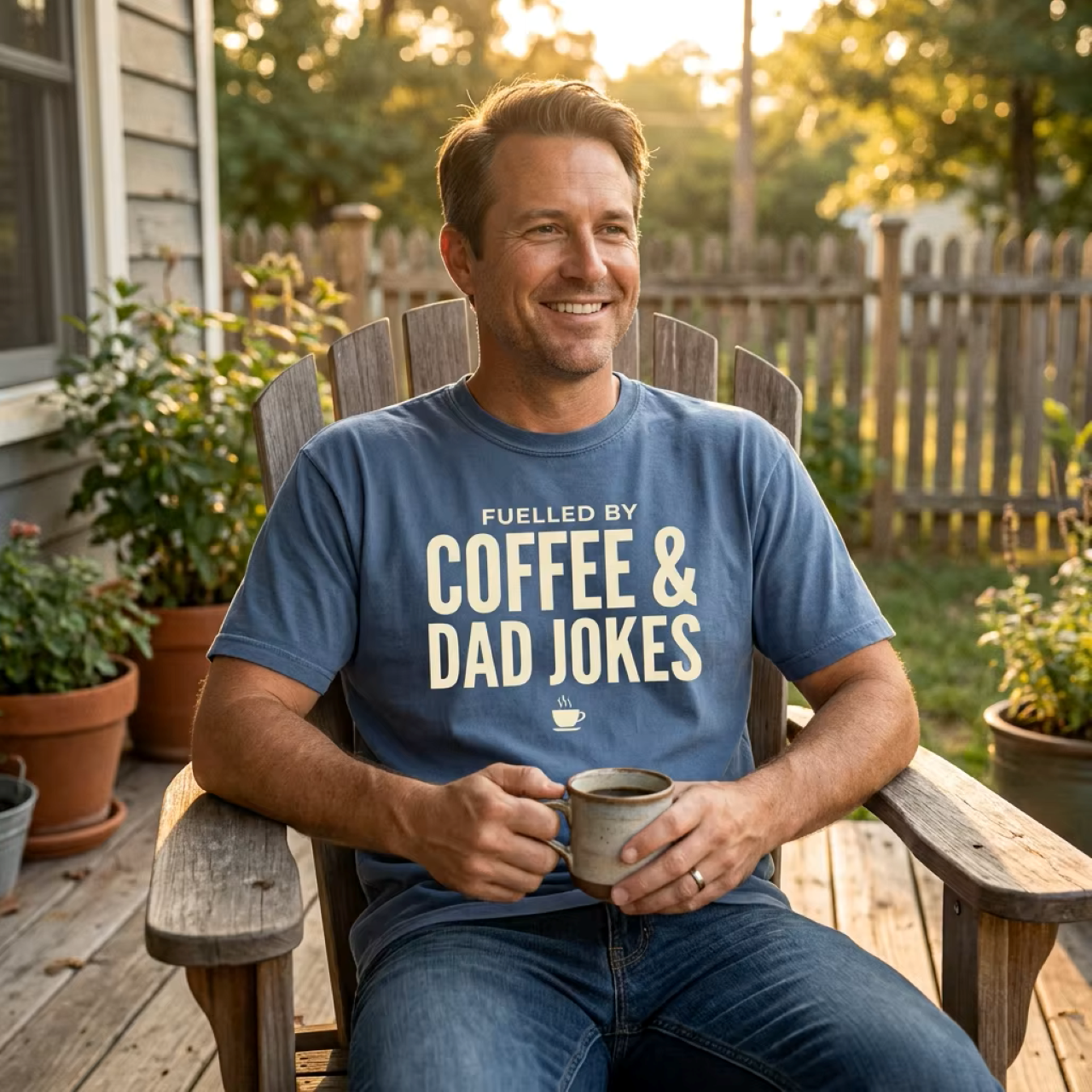 Dad Jokes Coffee Shirt | Funny Father's Day Tee | Gift for Dad | Fuelled by Coffee and Dad Jokes