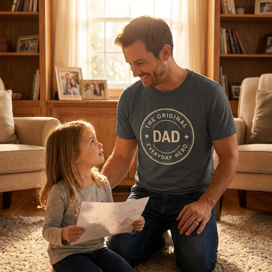 The Original Everyday Hero Dad Shirt | Father's Day Tee | Gift for Dad | Classic Dad Badge Shirt | Best Dad Gift