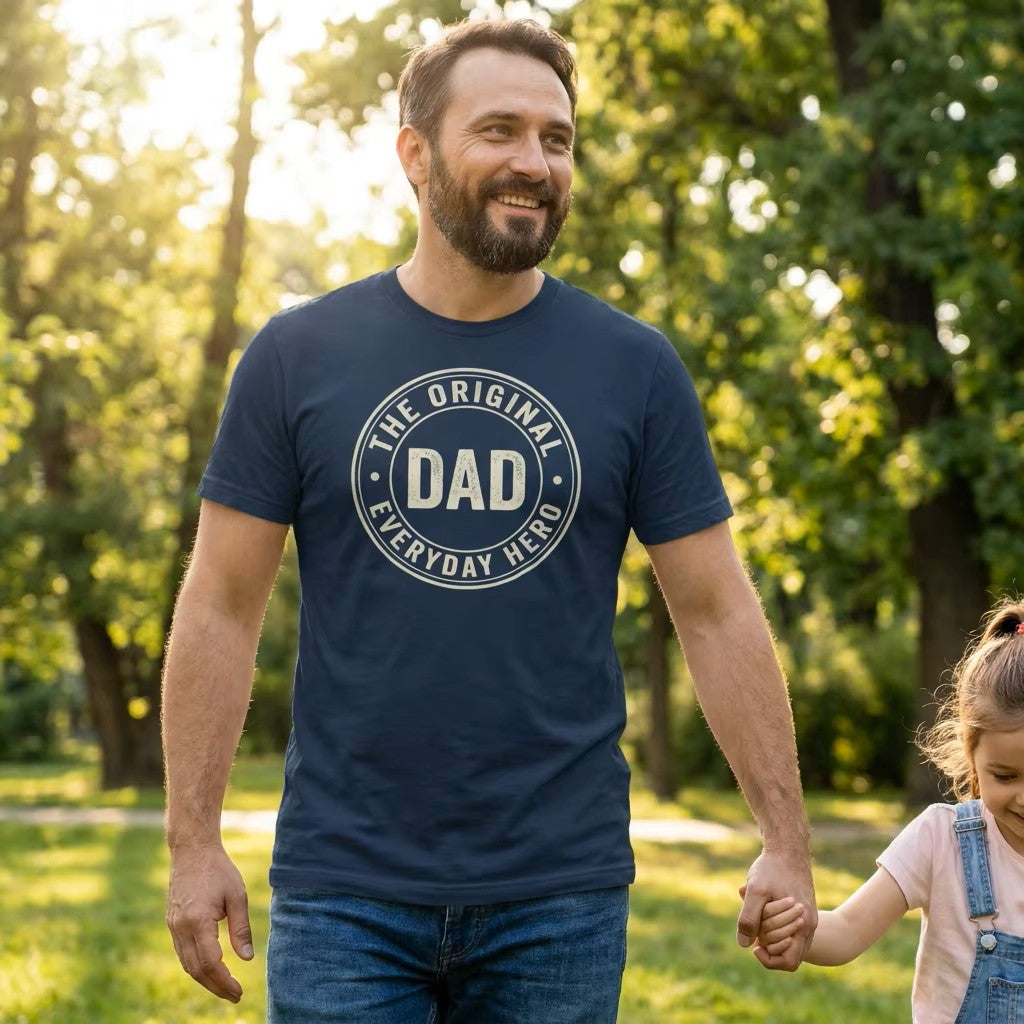 The Original Everyday Hero Dad Shirt | Father's Day Tee | Gift for Dad | Classic Dad Badge Shirt | Best Dad Gift