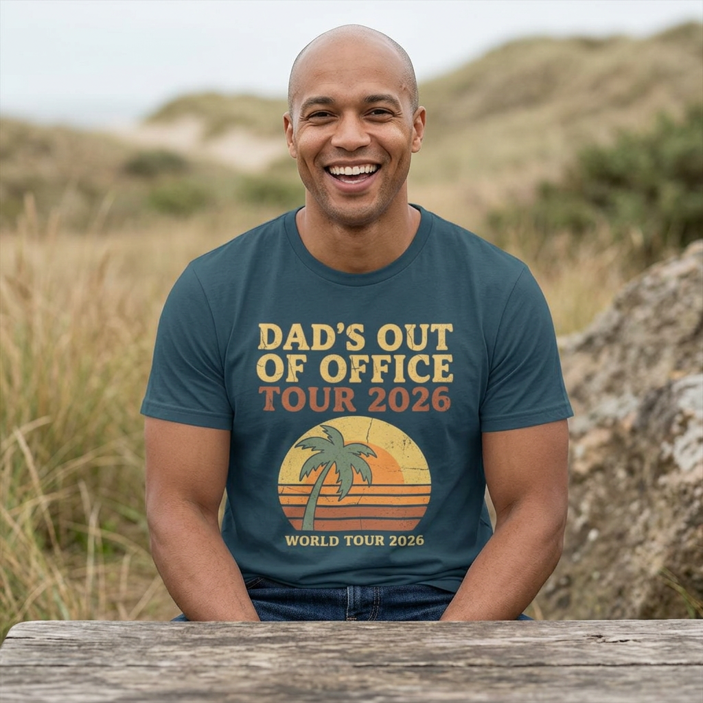 Dad's Out Of Office Tour 2026 T-Shirt | Funny Father's Day Shirt | Dad Vacation Tee | Retro Summer Dad Shirt