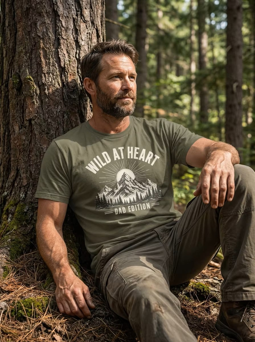 Wild at Heart Dad Shirt | Outdoor Adventure Father's Day Tee | Mountain Dad Gift | Nature Lover Dad