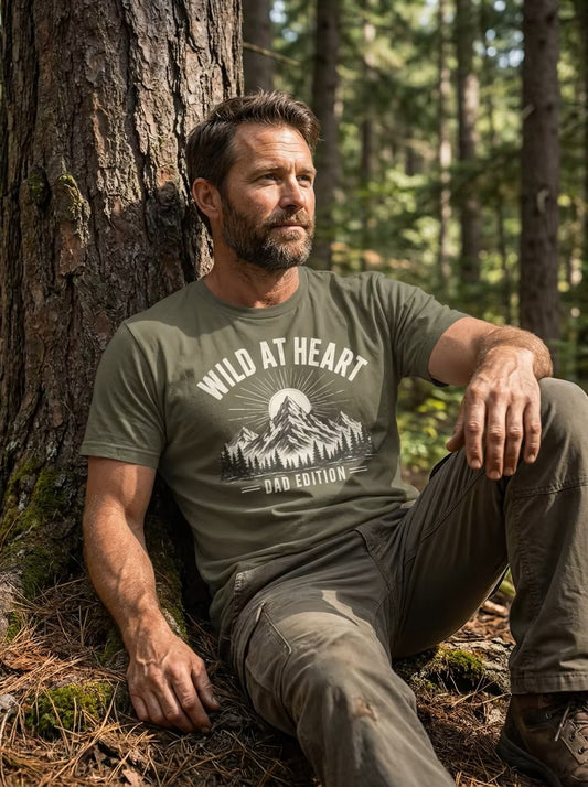 Wild at Heart Dad Shirt | Outdoor Adventure Father's Day Tee | Mountain Dad Gift | Nature Lover Dad