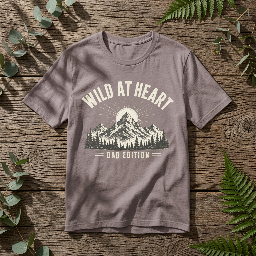 Wild at Heart Dad Shirt | Outdoor Adventure Father's Day Tee | Mountain Dad Gift | Nature Lover Dad