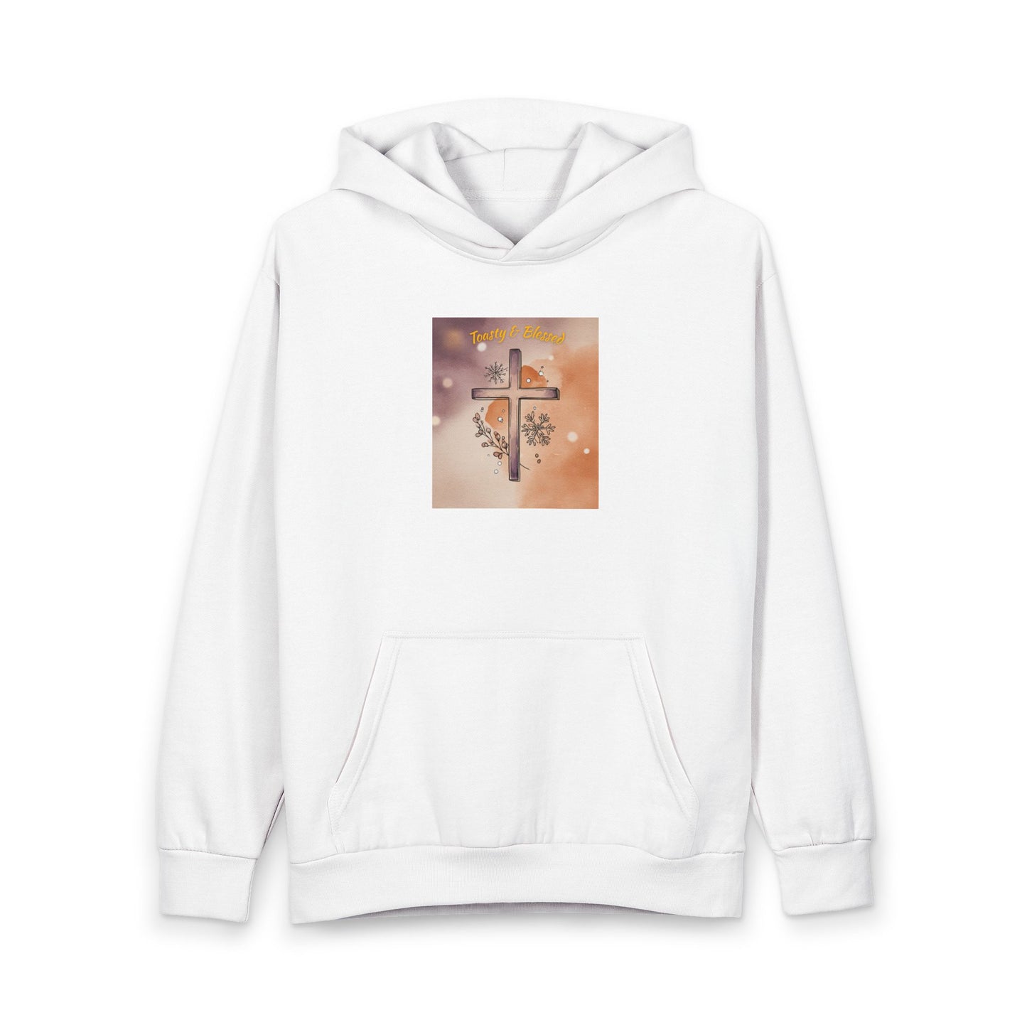 Toasty & Blessed – Christian Winter Cross Hoodie (LS16001)