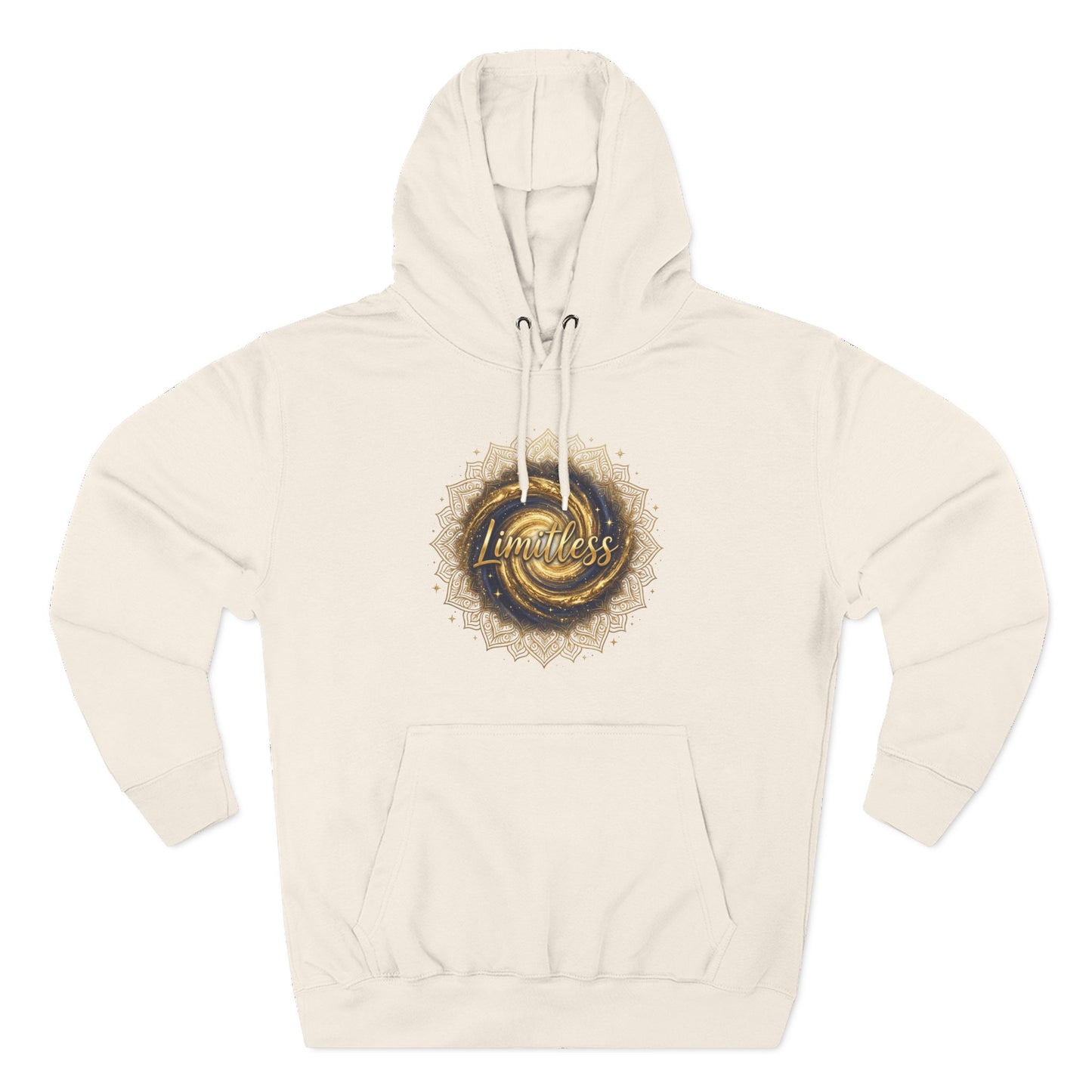 Limitless Gold Mandala Hoodie — Inspirational Graphic Fleece Pullover