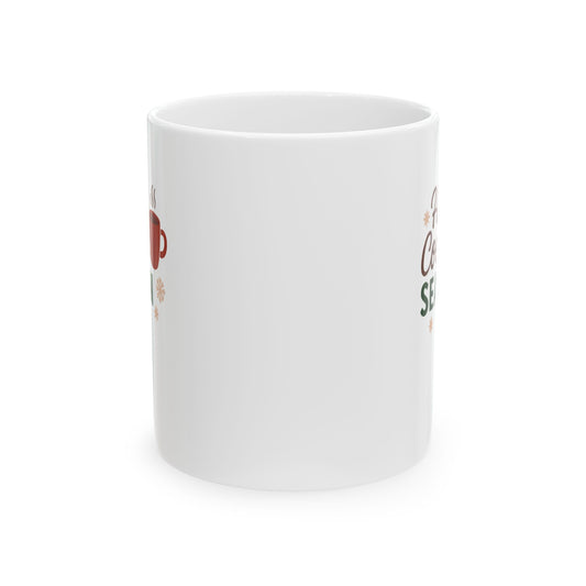 Hot Cocoa Season Mug | Winter Cocoa Left & Right Print Cup