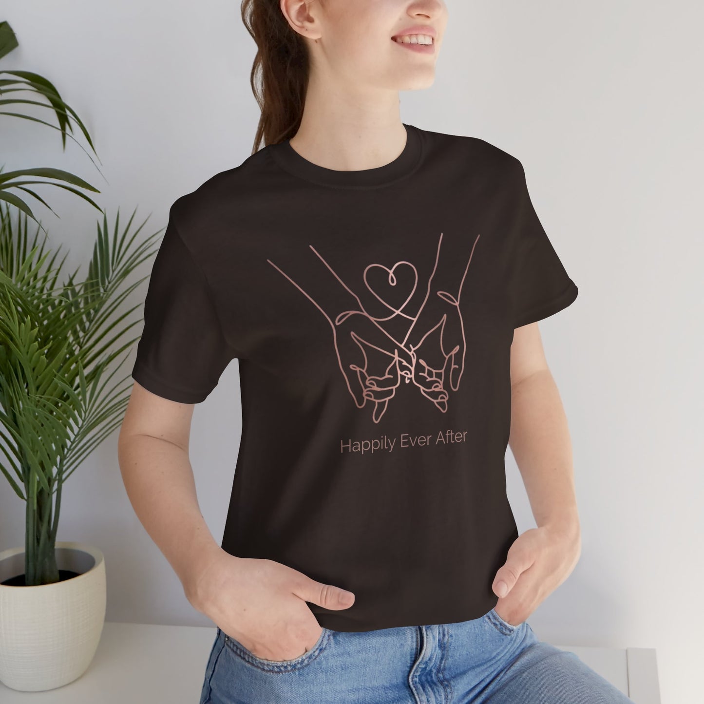 "Happily Ever After" Tee — Beautiful Line Art Love Bond