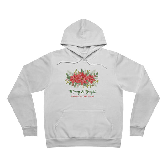 Merry & Bright Poinsettia Hoodie | Botanical Christmas Floral Pullover