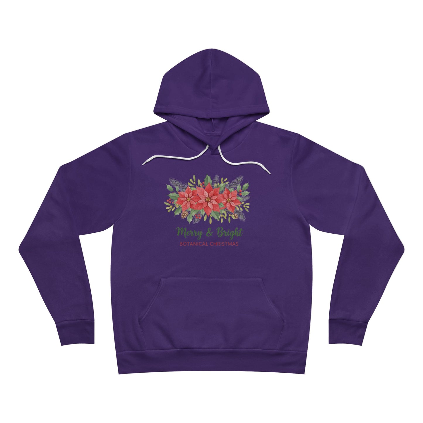 Merry & Bright Poinsettia Hoodie | Botanical Christmas Floral Pullover