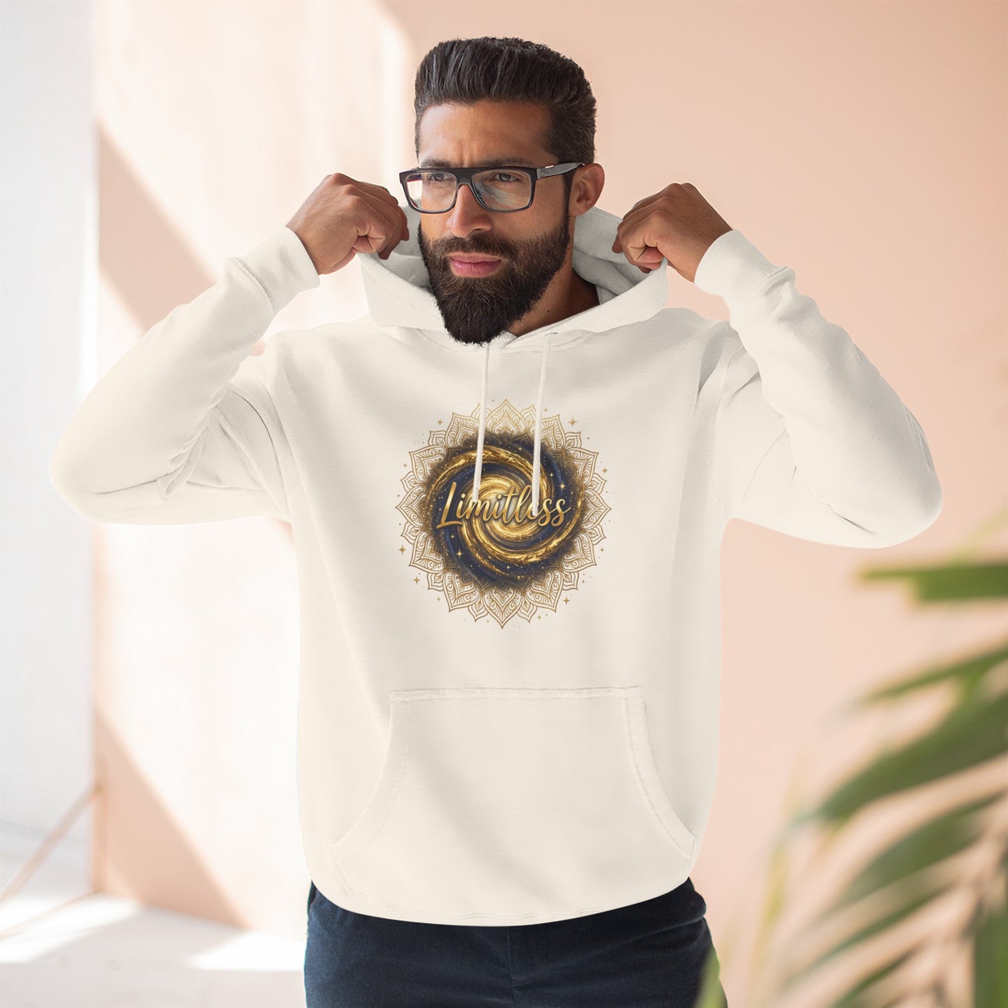 Limitless Gold Mandala Hoodie — Inspirational Graphic Fleece Pullover