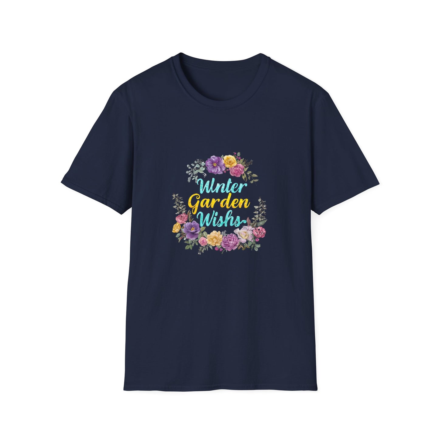 Winter Garden Wishes T-Shirt | Floral Winter Botanical Tee (Light Colors)