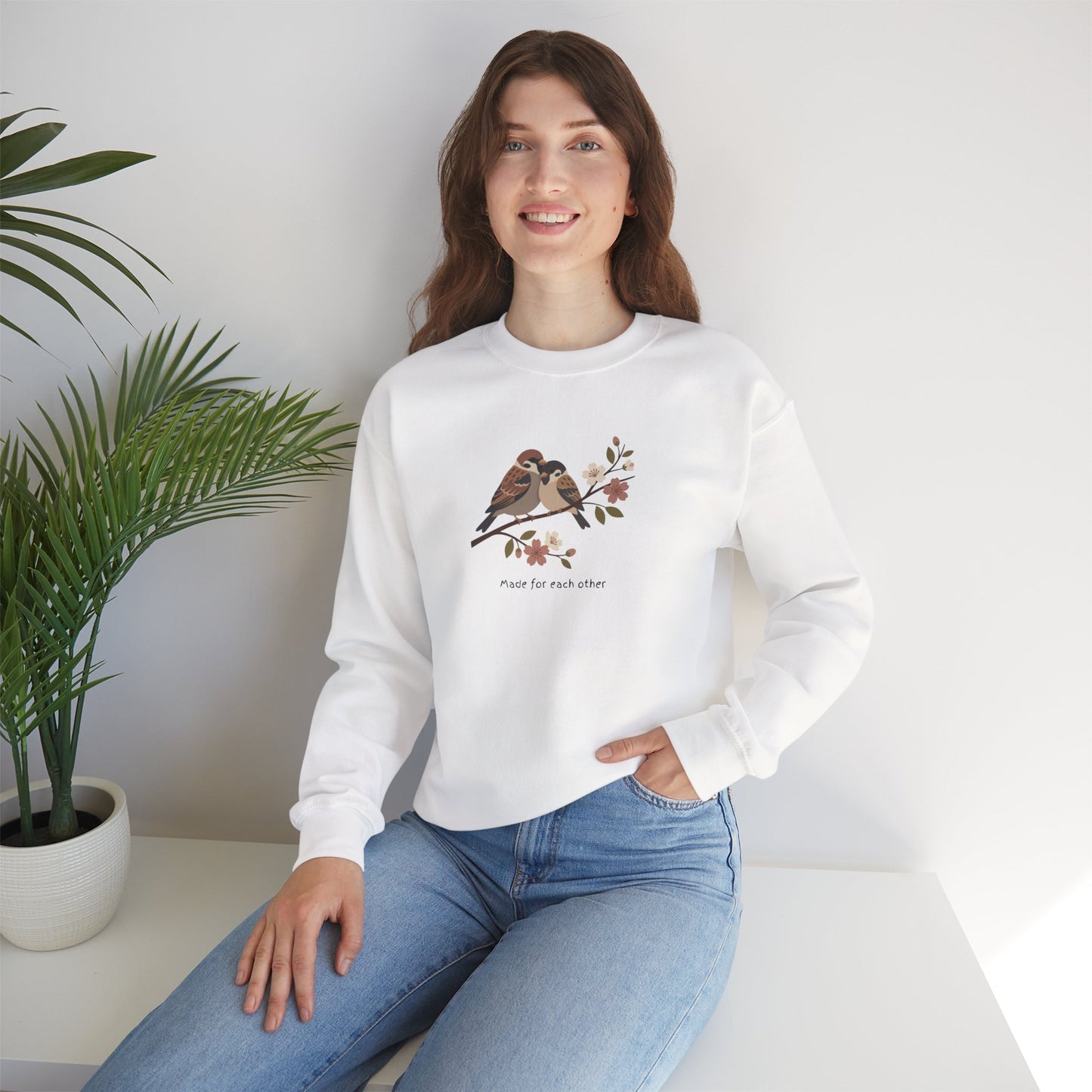 Made for Each Other Sweatshirt – Love Birds Valentine Crewneck