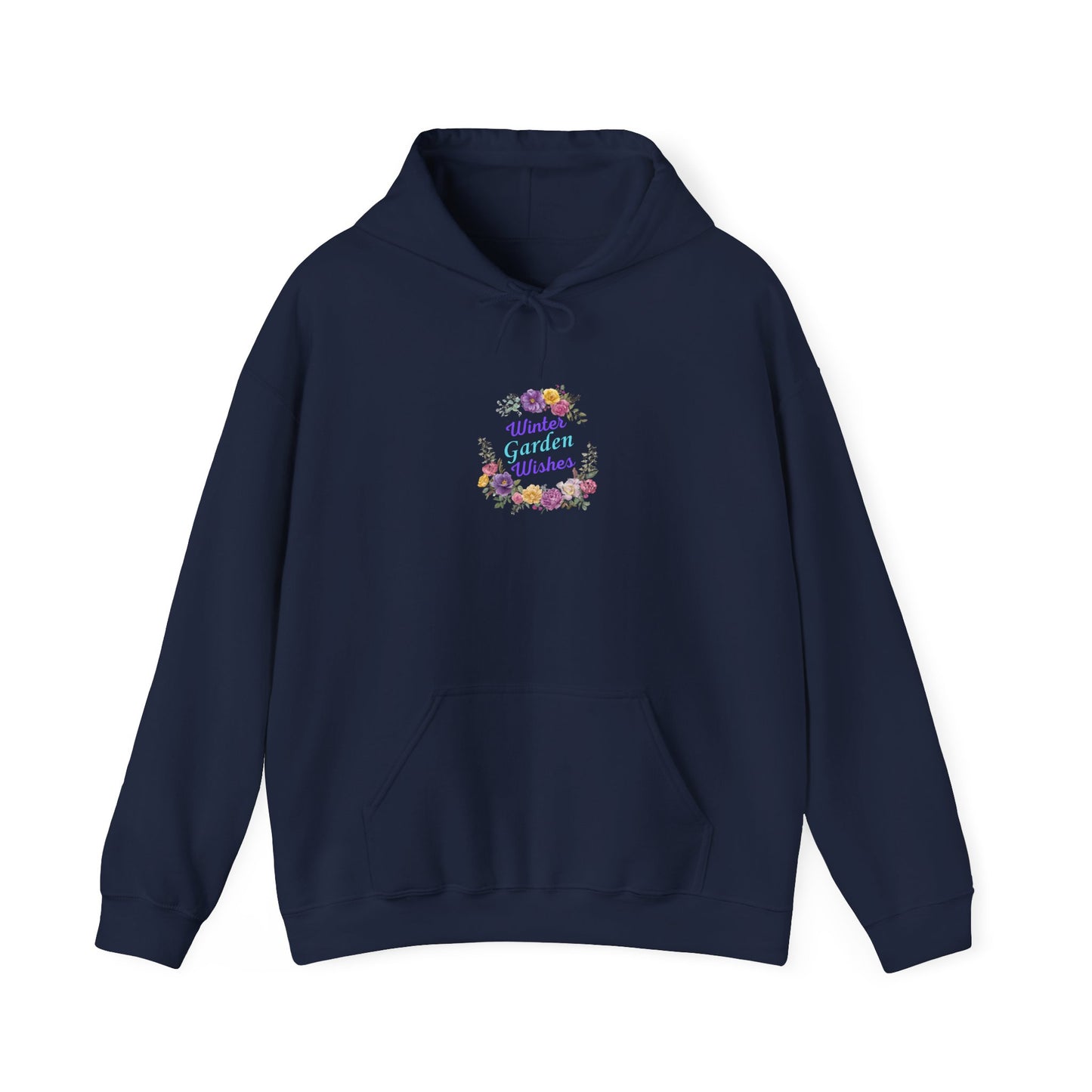 Winter Garden Wishes Hoodie | Floral Winter Front Print Pullover