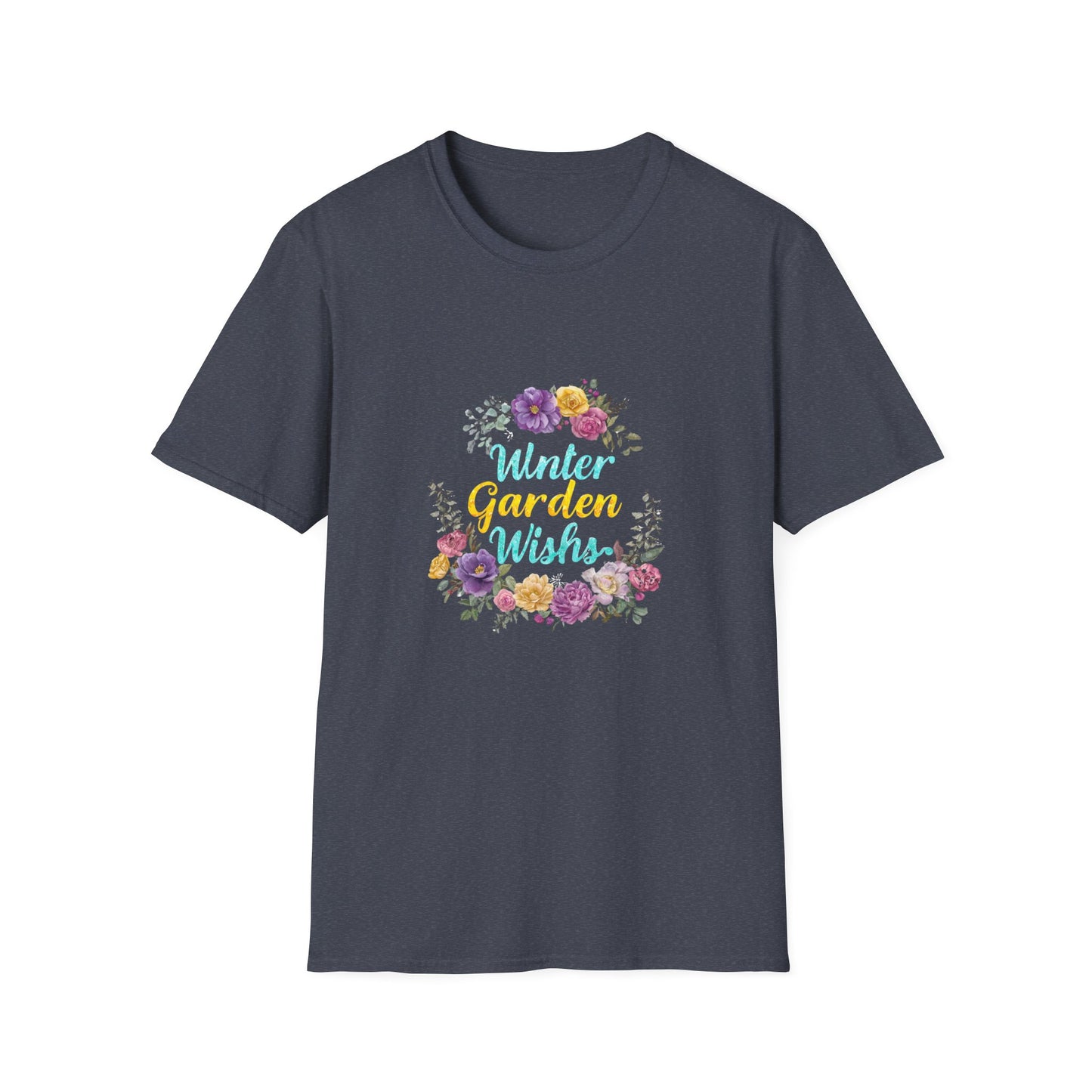Winter Garden Wishes T-Shirt | Floral Winter Botanical Tee (Light Colors)