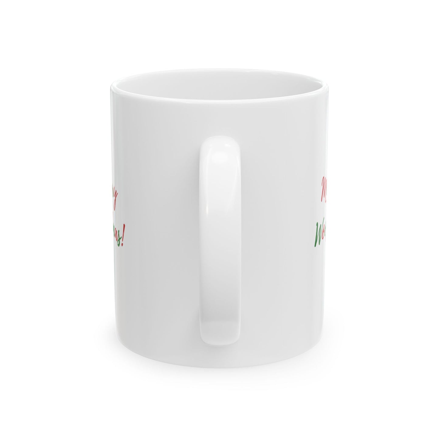 Merry Woofmas! Dog Christmas Mug — Full Wrap Design (White)