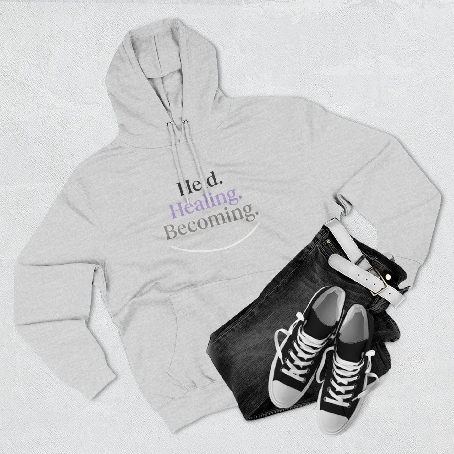 Held. Healing. Becoming. Hoodie | Calm Comfort Affirmation