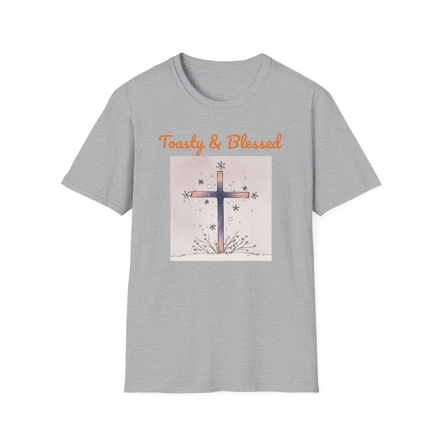 Toasty & Blessed Christian Cross T-Shirt — Cozy & Faith-Inspired