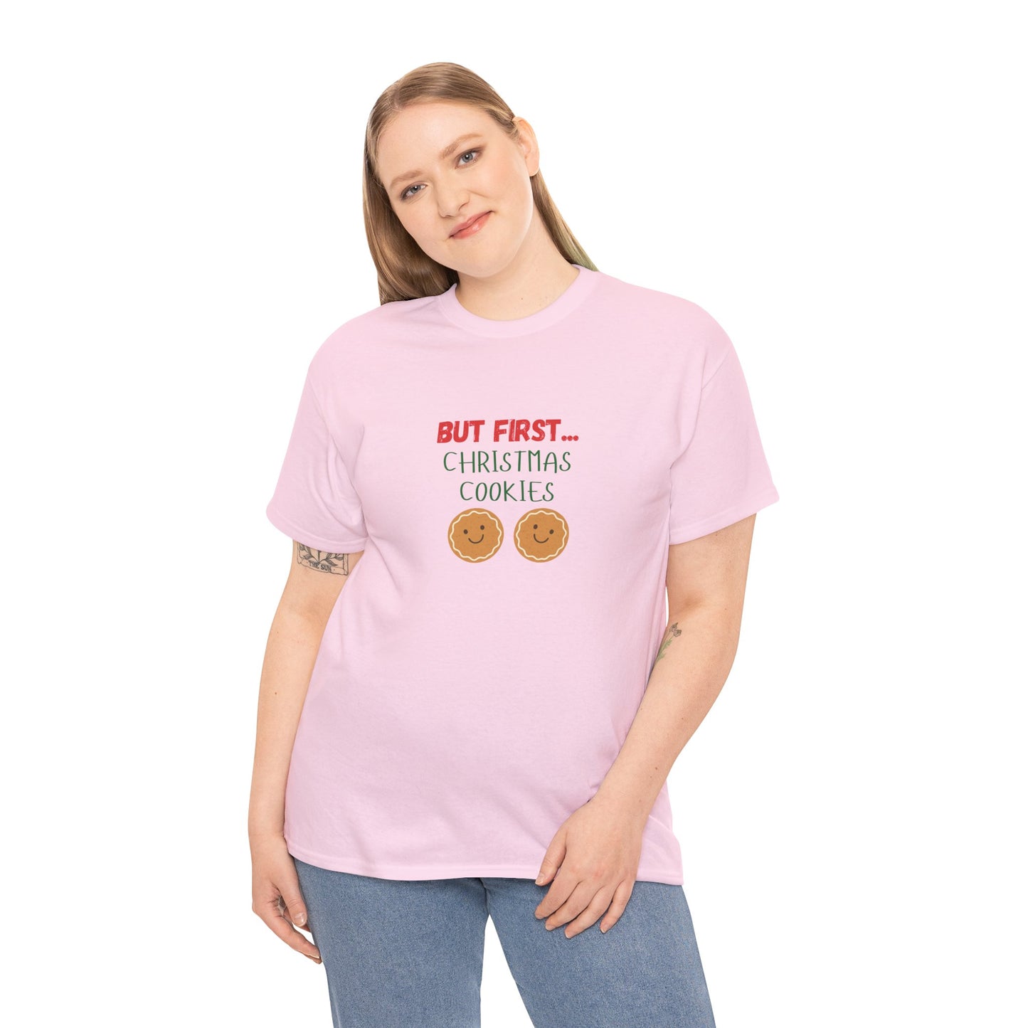 But First Cookies T-Shirt | Minimal Holiday Cookie Graphic Tee