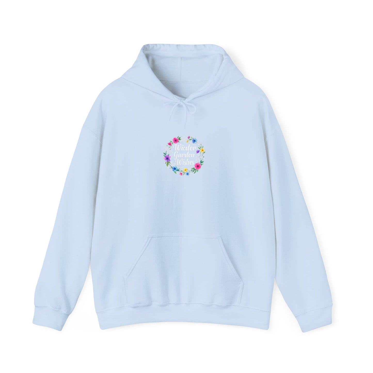 Winter Garden Wishes Hoodie | Floral Winter Front Print Pullover