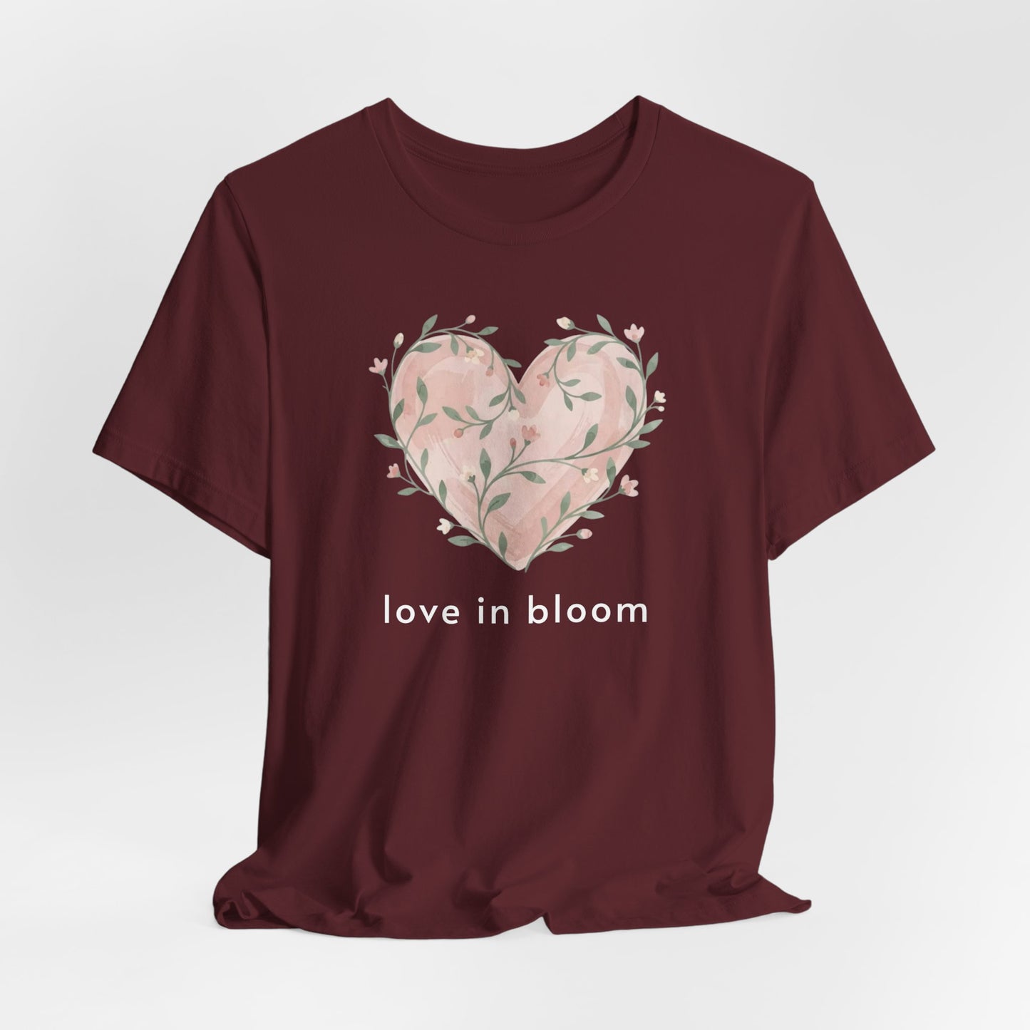 Love in Bloom Tee – Soft Floral Valentine T-Shirt