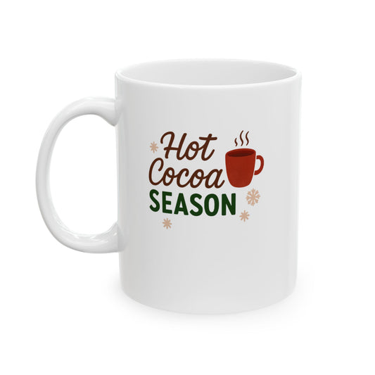 Hot Cocoa Season Mug | Winter Cocoa Left & Right Print Cup