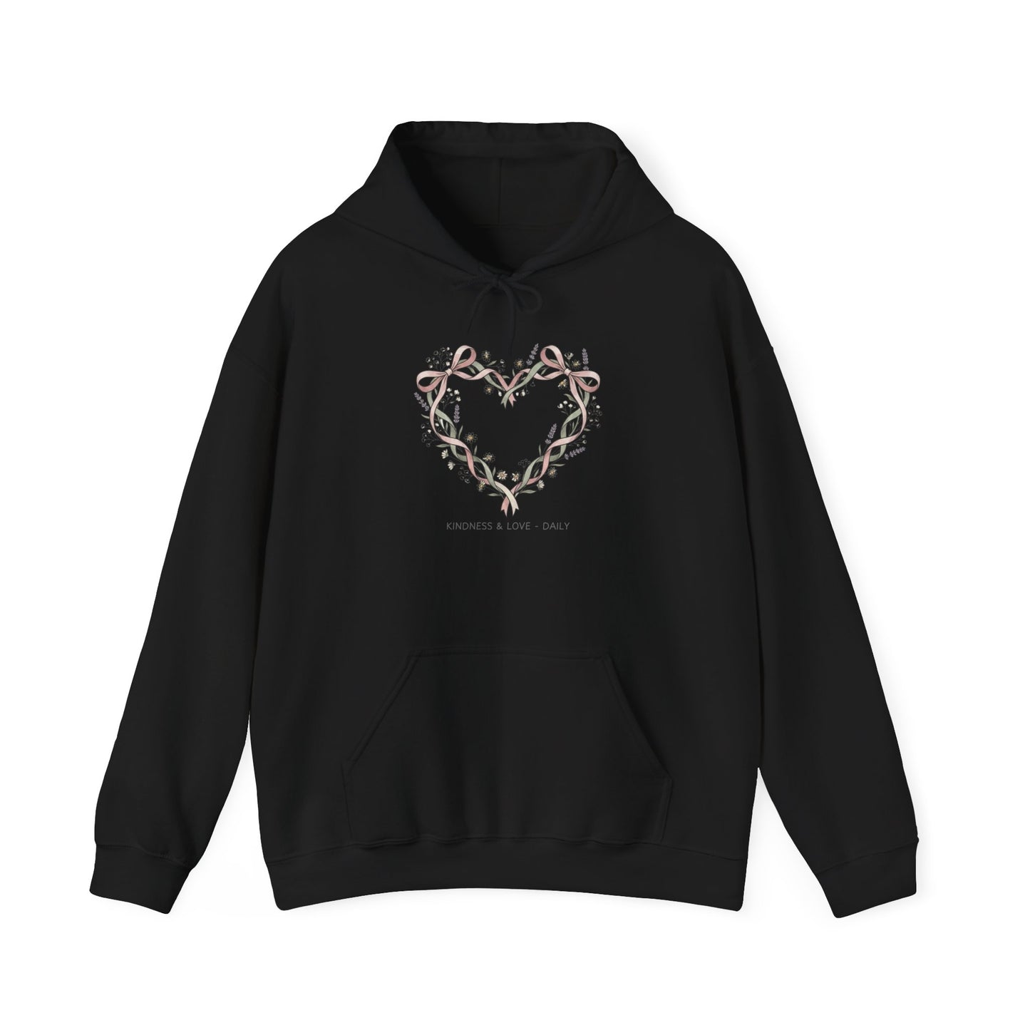 Kindness & Love – Daily Hoodie | Cozy Floral Heart