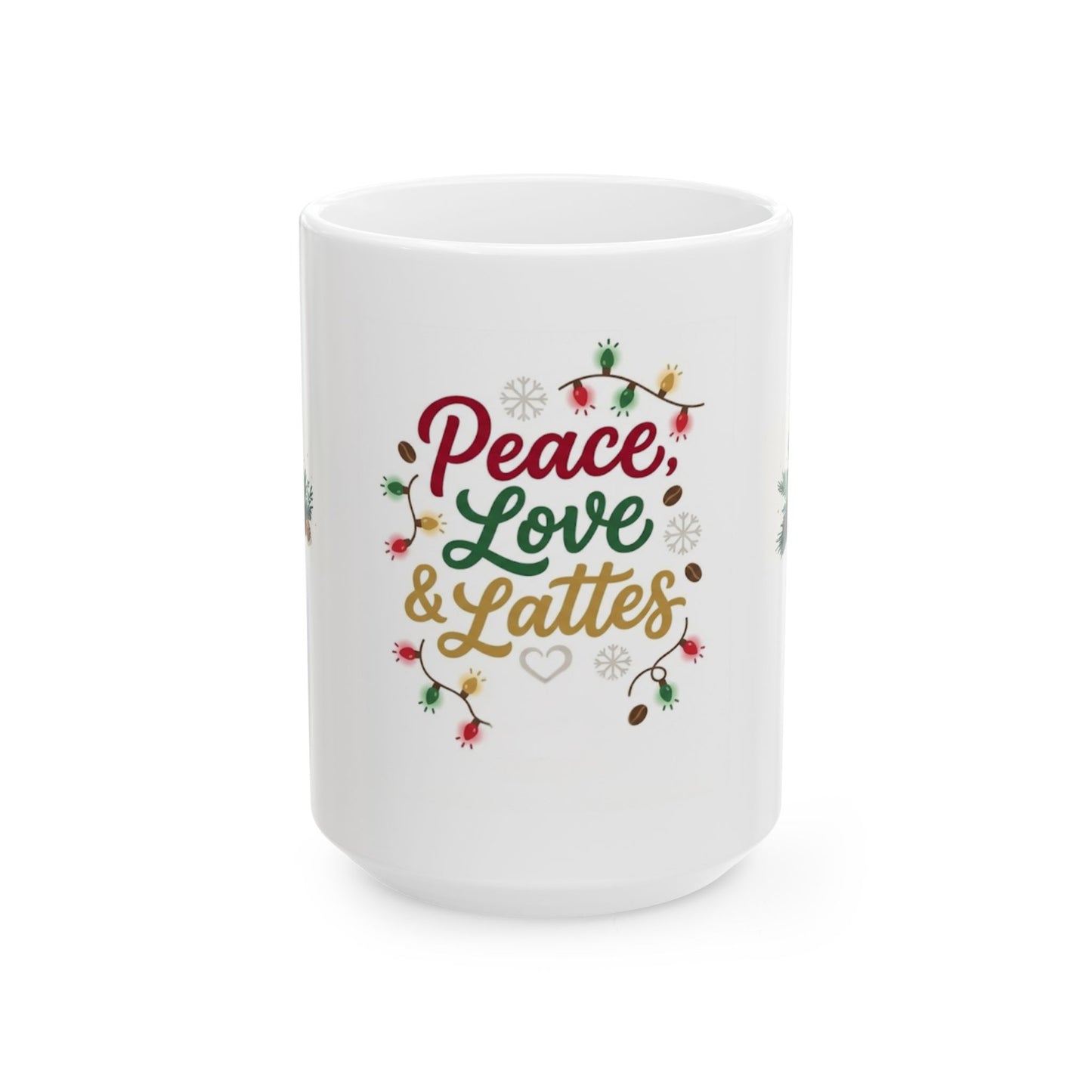 Peace, Love & Lattes Wrap Mug | Festive Coffee Lover Cup