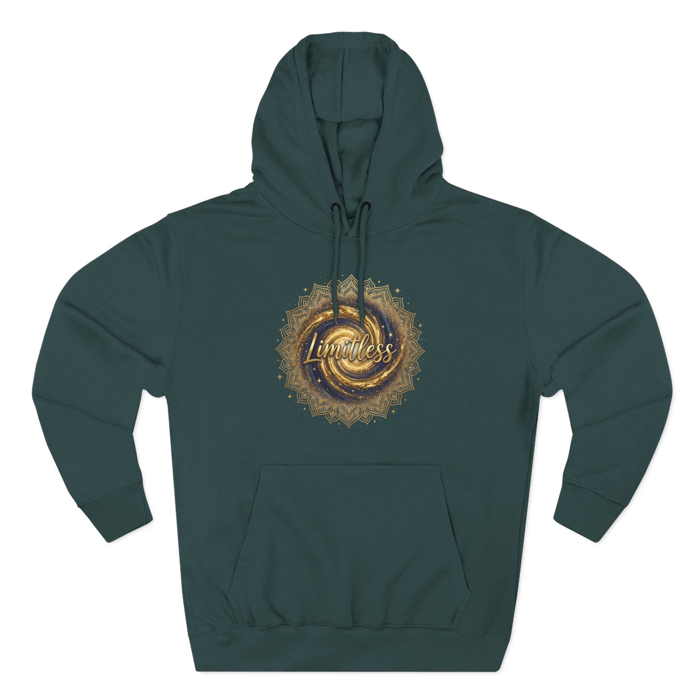 Limitless Gold Mandala Hoodie — Inspirational Graphic Fleece Pullover