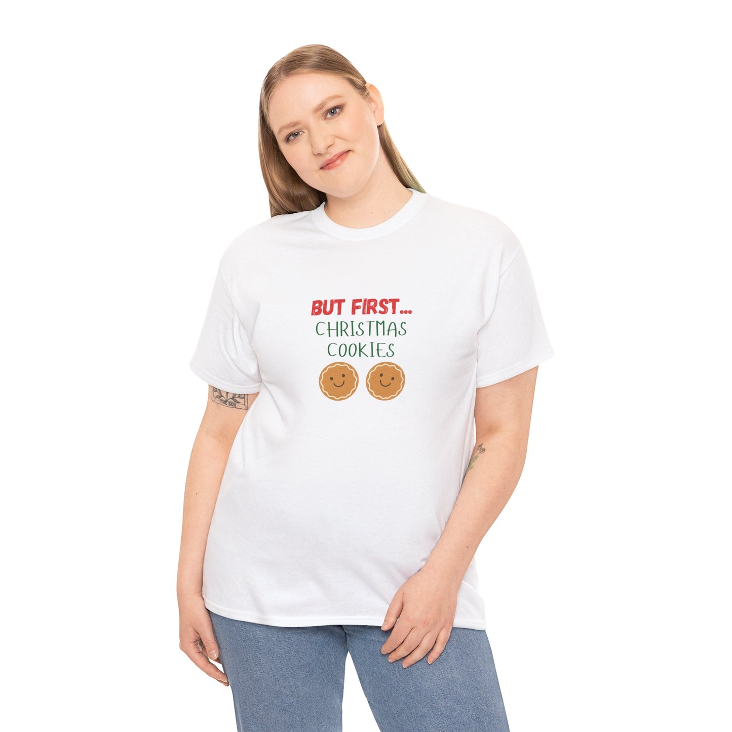 But First Cookies T-Shirt | Minimal Holiday Cookie Graphic Tee