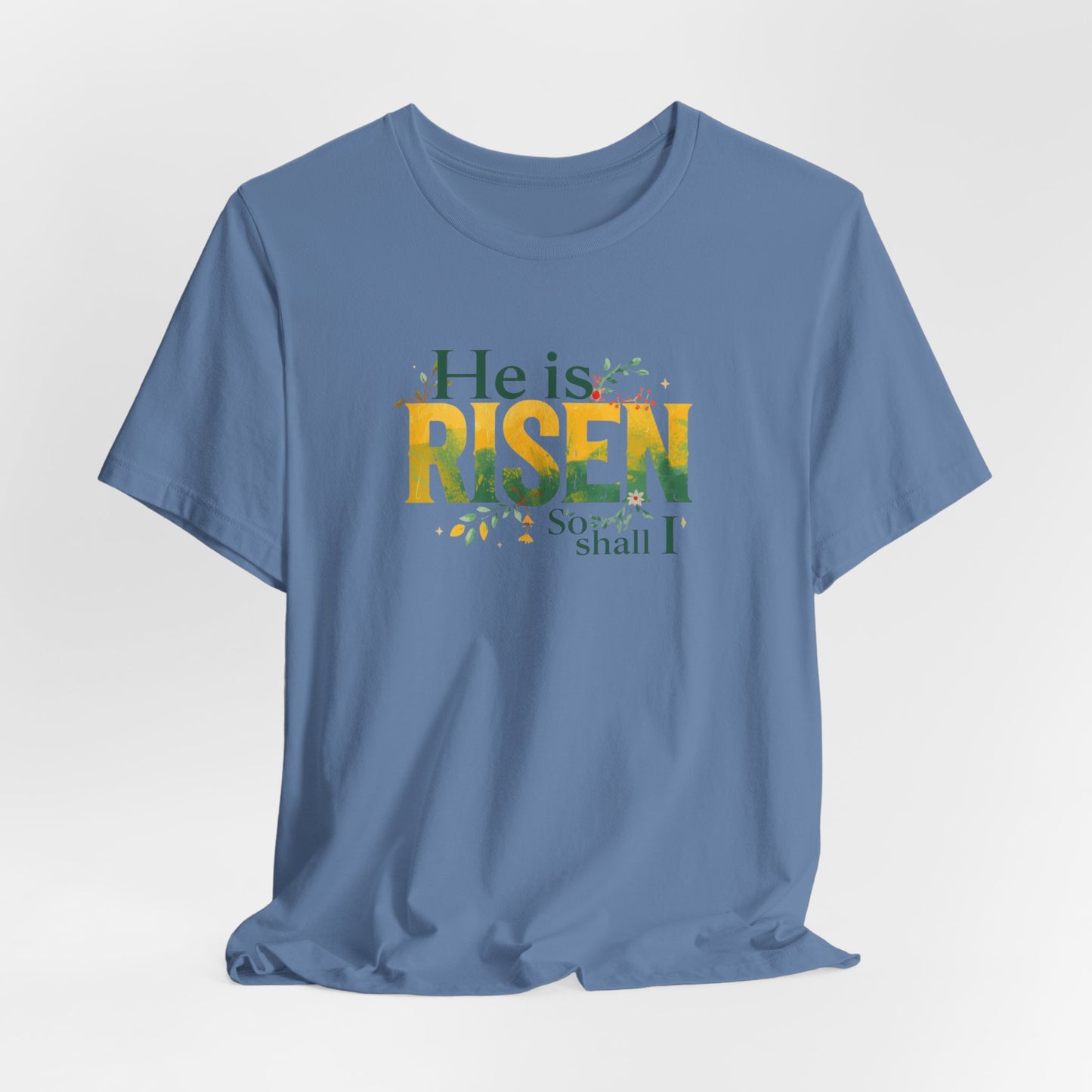 He Is Risen Tee - Christian Easter Celebration Typography T-Shirt