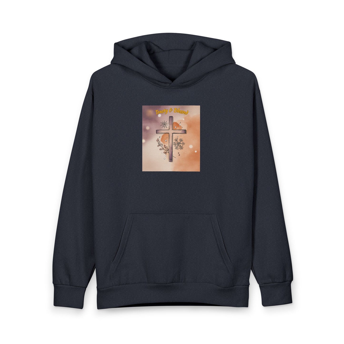 Toasty & Blessed – Christian Winter Cross Hoodie (LS16001)