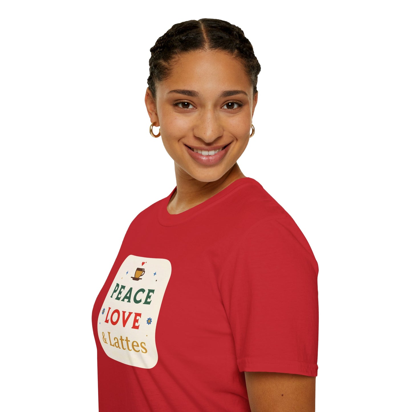Peace, Love & Lattes T-Shirt | Cozy Coffee Lover Graphic Tee