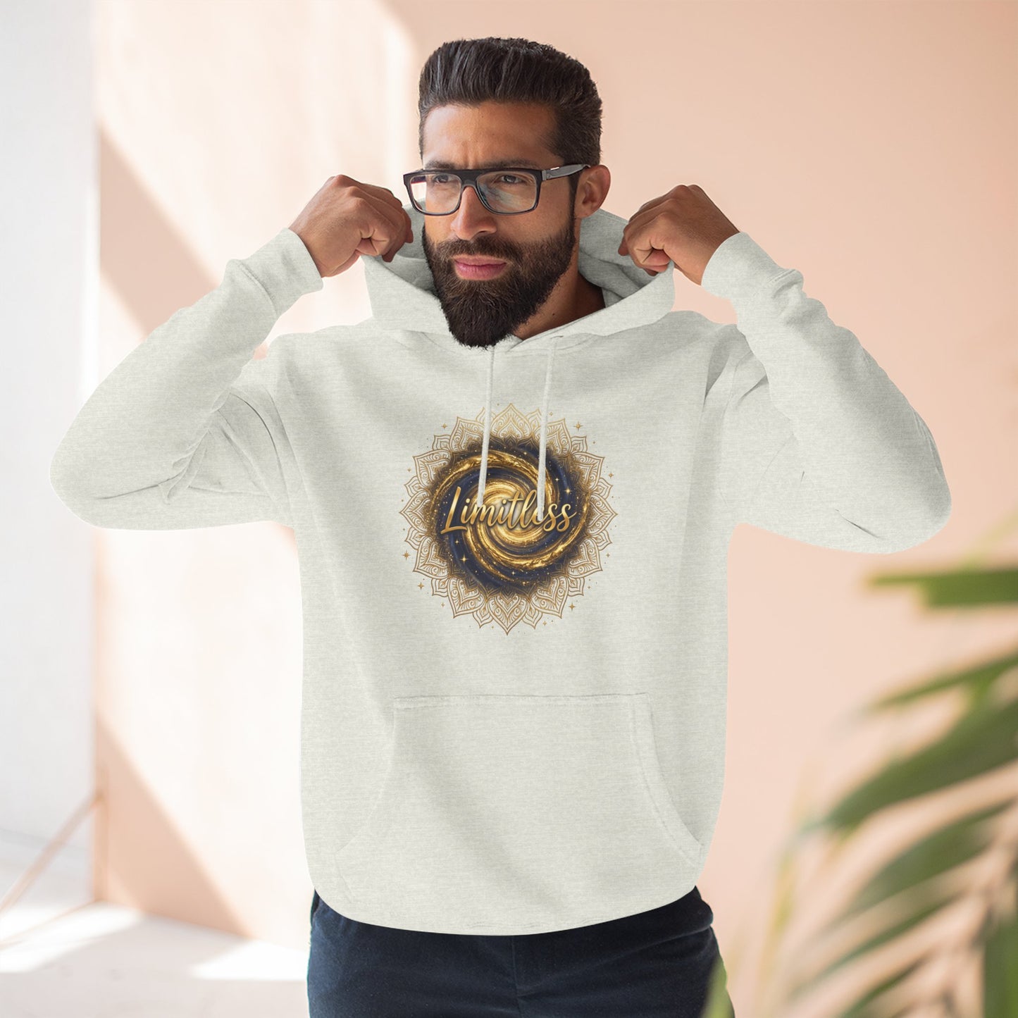 Limitless Gold Mandala Hoodie — Inspirational Graphic Fleece Pullover