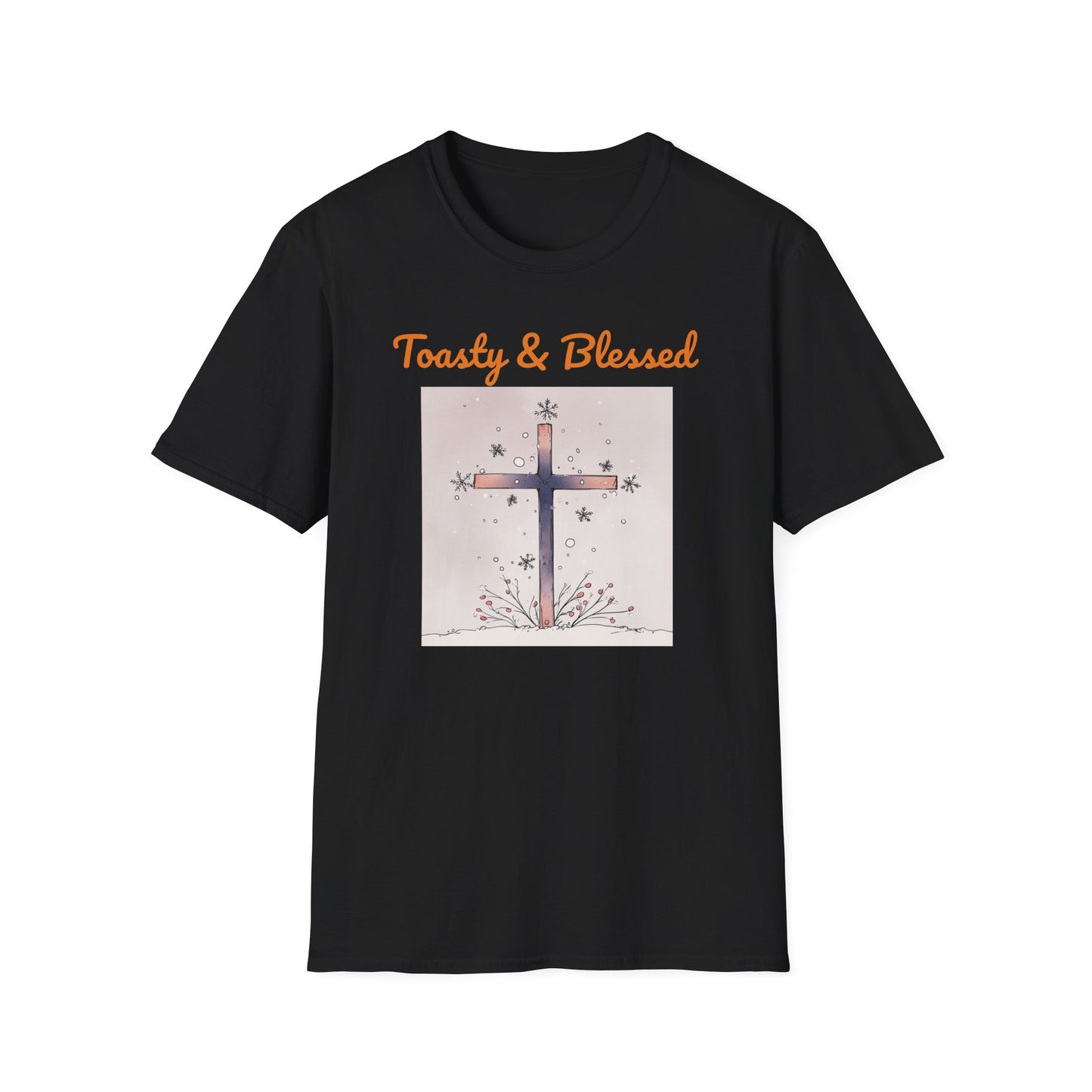 Toasty & Blessed Christian Cross T-Shirt — Cozy & Faith-Inspired