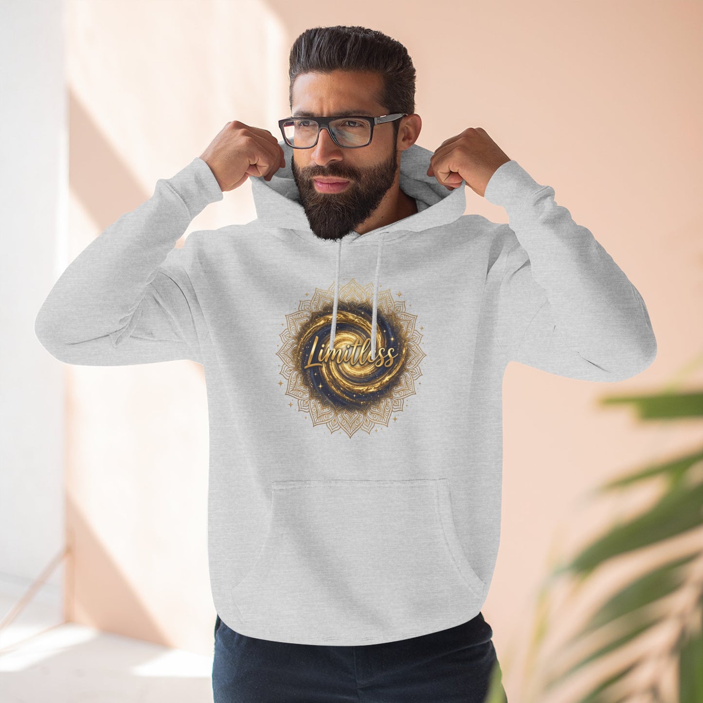 Limitless Gold Mandala Hoodie — Inspirational Graphic Fleece Pullover