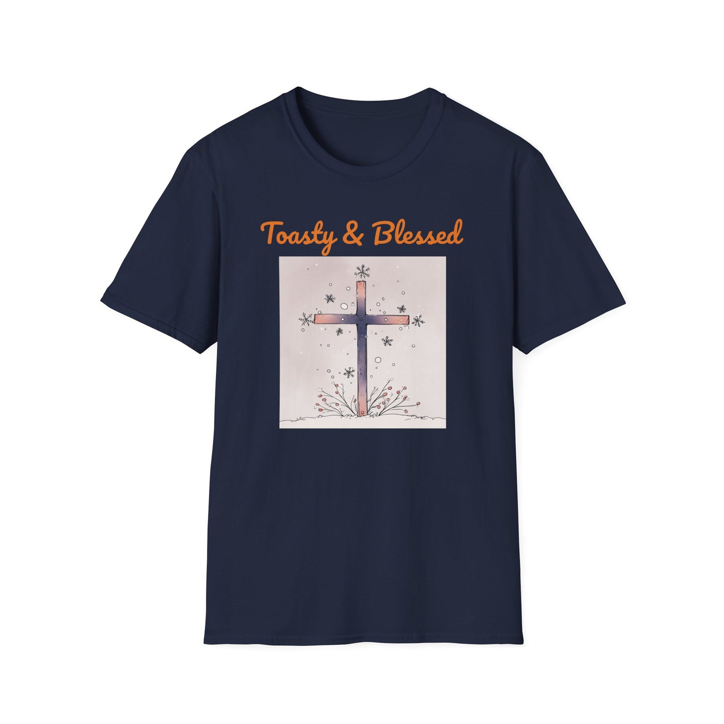 Toasty & Blessed Christian Cross T-Shirt — Cozy & Faith-Inspired