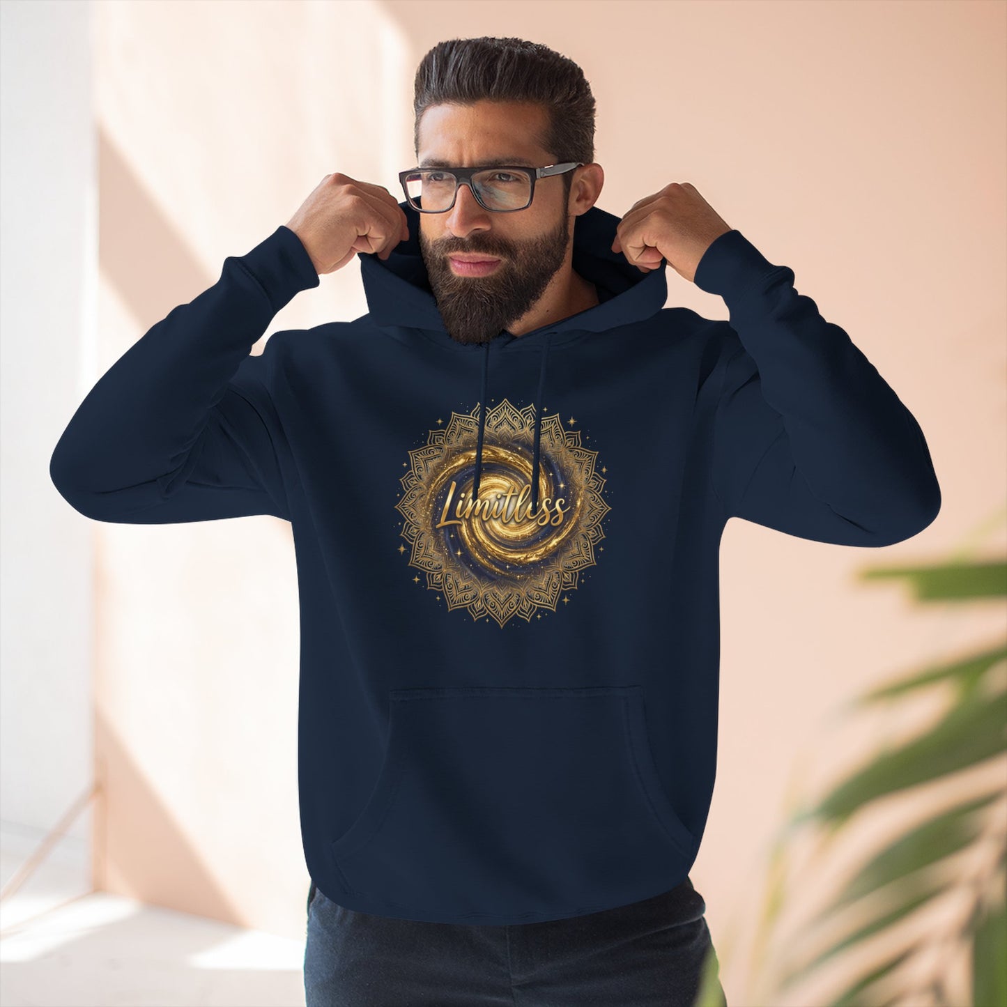 Limitless Gold Mandala Hoodie — Inspirational Graphic Fleece Pullover