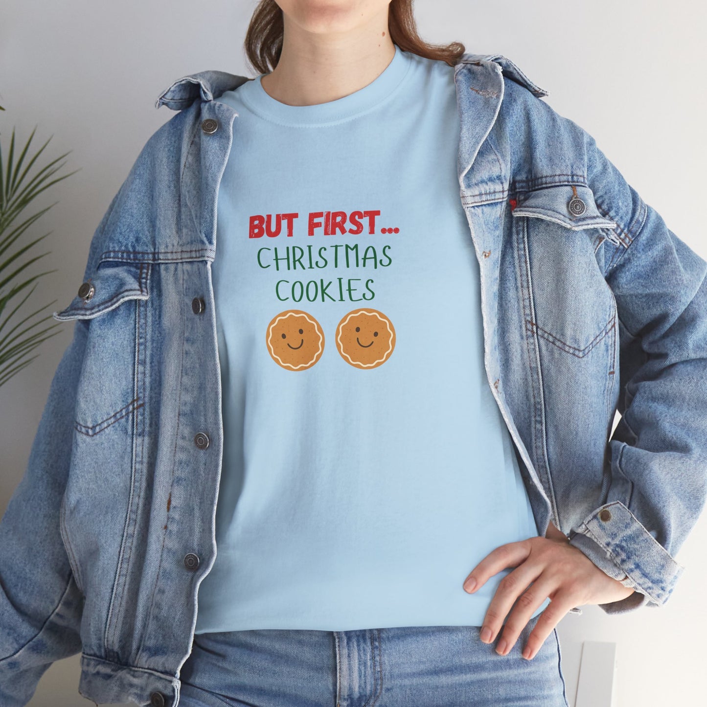 But First Cookies T-Shirt | Minimal Holiday Cookie Graphic Tee