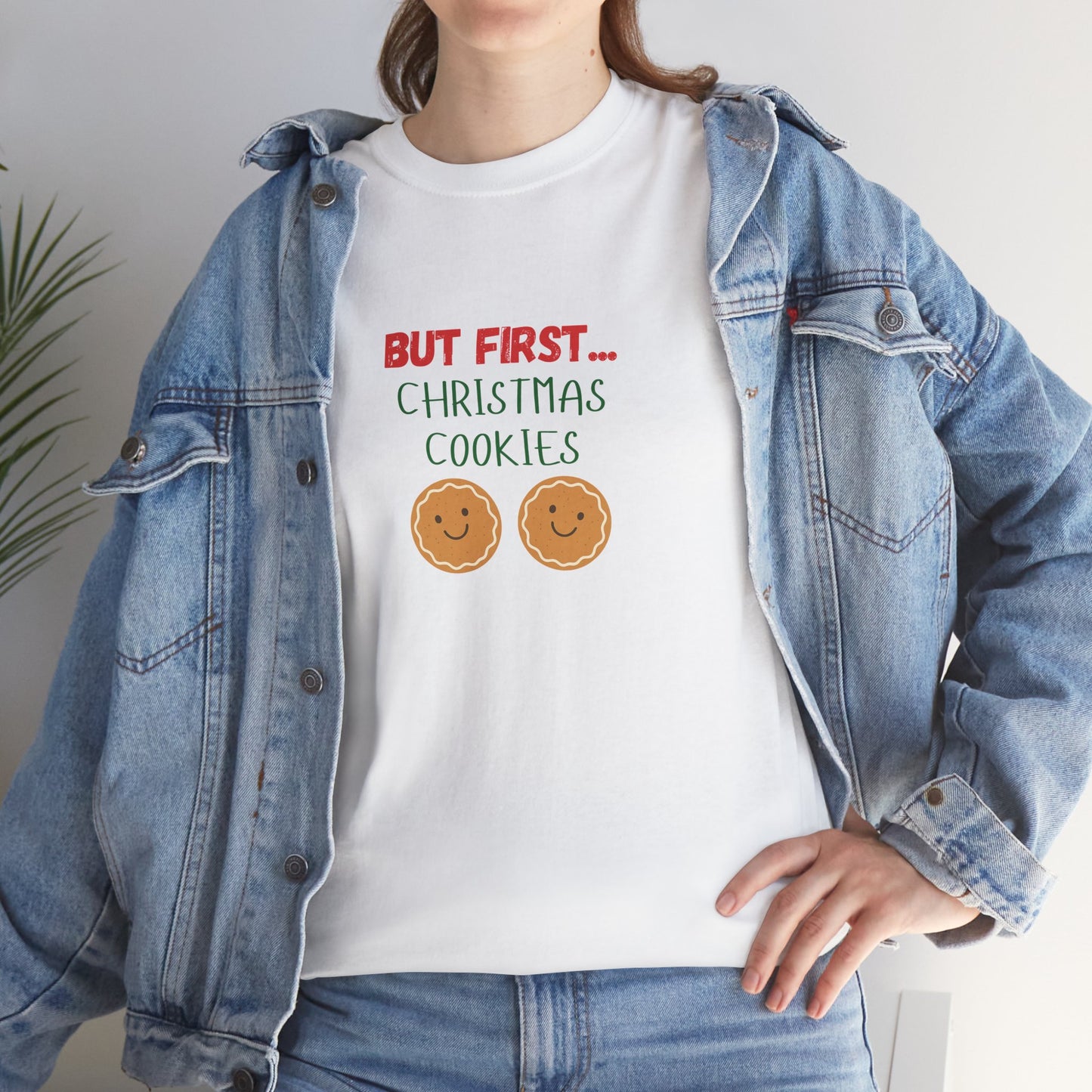 But First Cookies T-Shirt | Minimal Holiday Cookie Graphic Tee