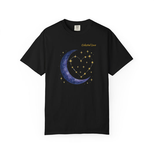 Celestial Love Tee – Moon & Stars Valentine Shirt